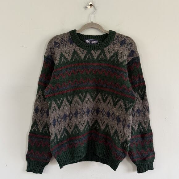 Urban Outfitters Other - NWT Urban Renewal Urban Outfitters Vintage Fair Isle Green Gray Wool Sweater